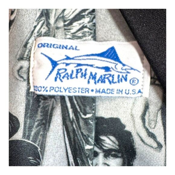 Retro Ralph Marlin Elvis Presley 100% Polyester Necktie Made In USA Vintage 1994 - Picture 5 of 6
